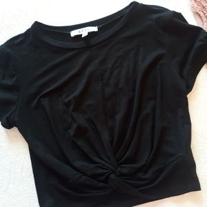 NWOT Black Twist-Front Crop Top